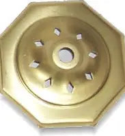 Brass Vase Cap Vented 3 inch Eight Sided