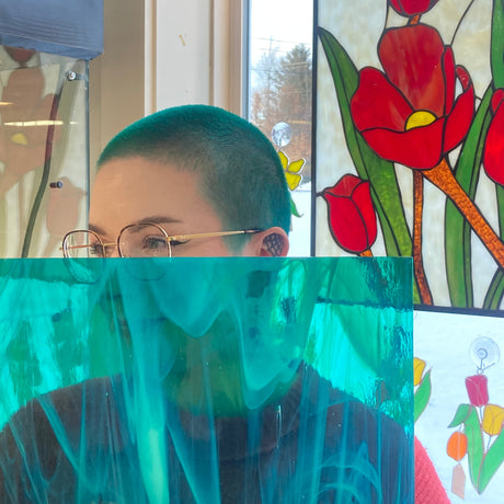 96 COE Teal Green with White Wispy