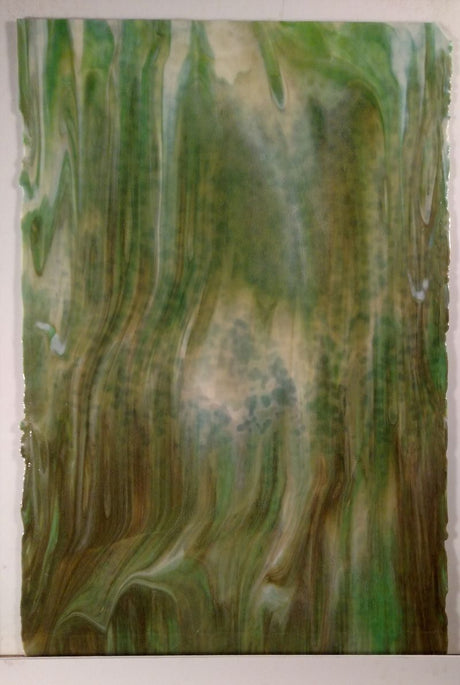 Off-White, Green Mottled High Strike - Stained Glass Express 