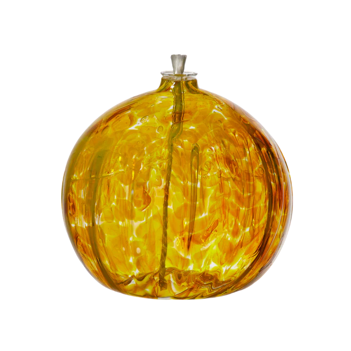 Oil Lamp Nature's Whimsy Bright Yellow - Stained Glass Express 