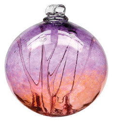 Olde English Witch Ball Pink and Amethyst 6 inch - Stained Glass Express 