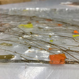 Orange, Yellow, Brown Streamers on Clear_2