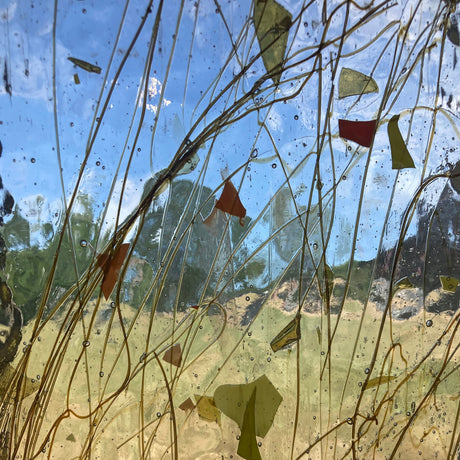 Orange, Yellow, Brown Streamers on Clear_5