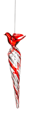 Orn Cardinal Icicle - Stained Glass Express 