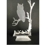 Owl Brushed Aluminum Art Stand - Stained Glass Express 