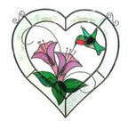 PANEL HUMMINGBIRD HEART - Stained Glass Express 