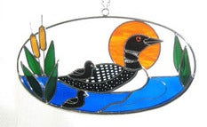 PANEL, OVAL LOON - Stained Glass Express 