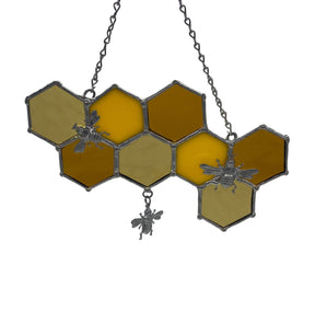 Panel Honeycomb with Bees - Stained Glass Express 