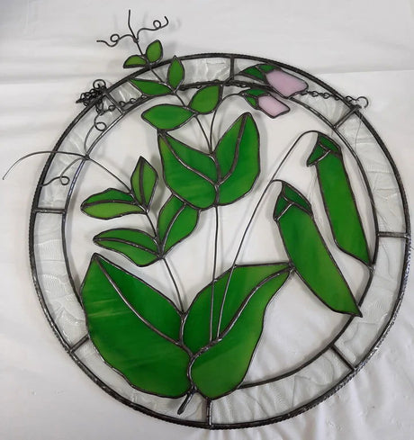 Pea Pod Stained Glass Panel - Stained Glass Express 
