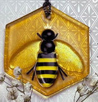 Queen Bee Amber Ornament - Stained Glass Express 