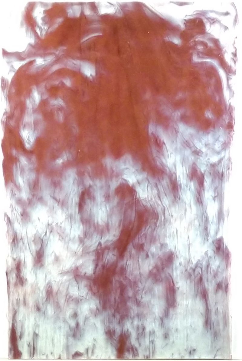 Red w/ Clear Wispy True Dichro - Stained Glass Express 