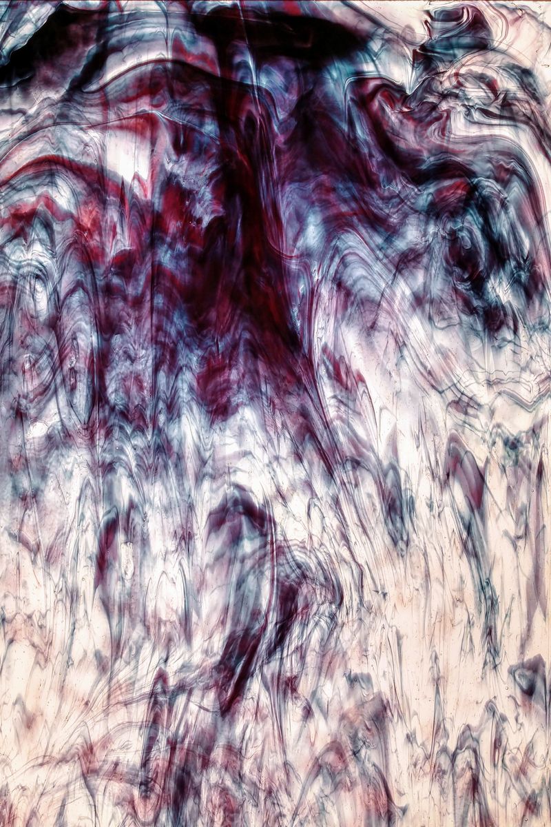 Red w/ Clear Wispy True Dichro - Stained Glass Express 