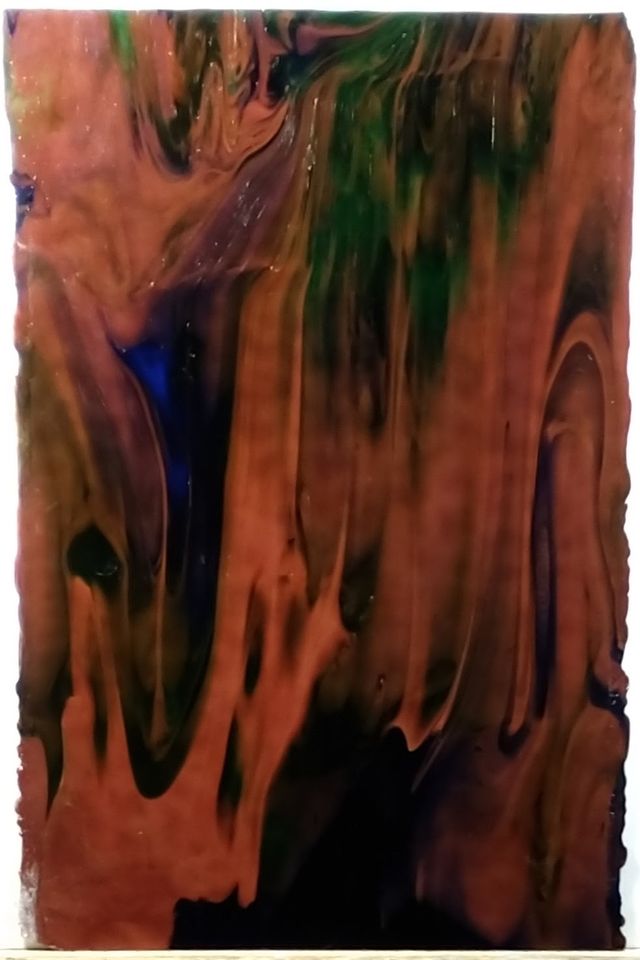 Red w/ Emerald Green & Cobalt Blue True Dichro - Stained Glass Express 