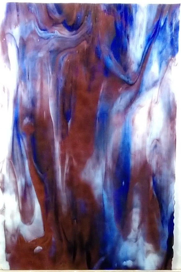 Red with White & Cobalt Blue True Dichro - Stained Glass Express 