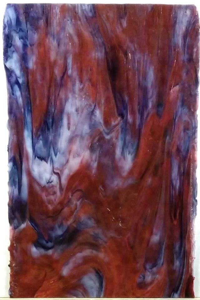 Red with White and Deep Purple True Dichro - Stained Glass Express 