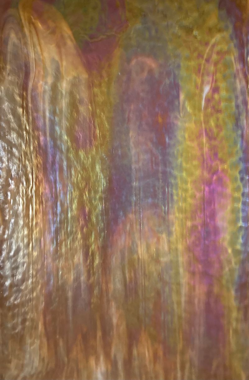 Rust Brown & Off White Irid - Stained Glass Express 