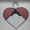 large purple heart with filigree