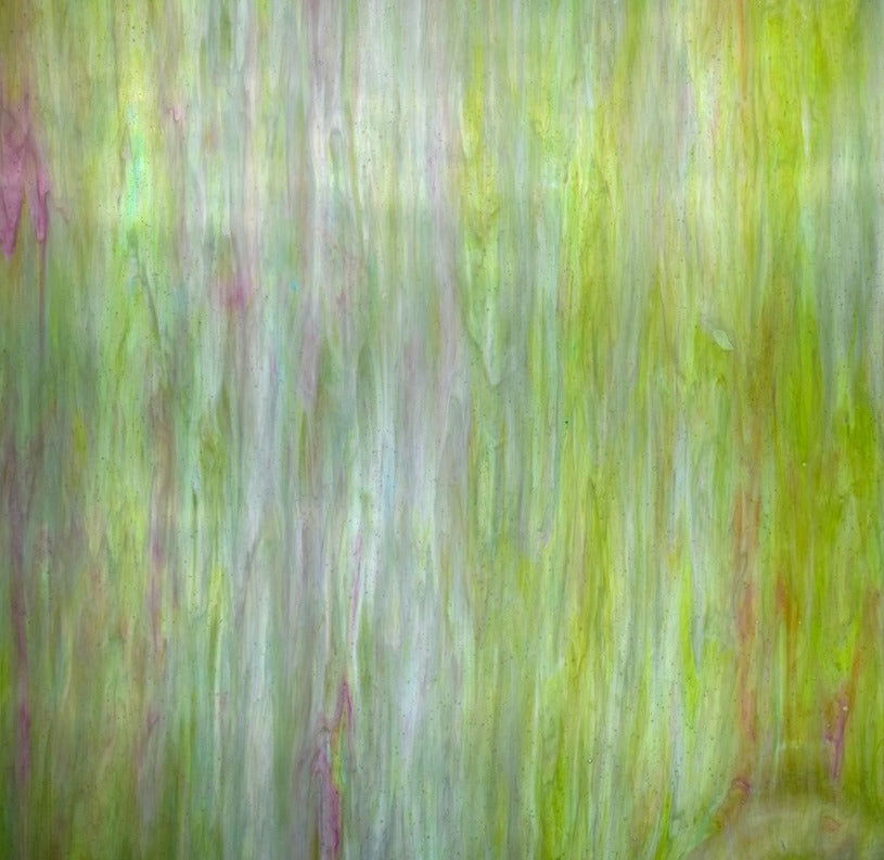 SPRING GREEN, PINK, WHITE WISPY - Stained Glass Express 