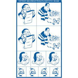 Santa Claus Stencil Rub N Etch - Stained Glass Express 