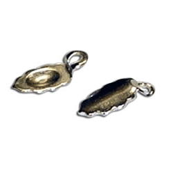 Silver Plated Earring Leaf Bail  24 Pack - Stained Glass Express 