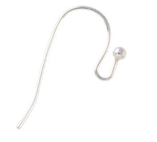 Silver Plated French Hook Ball End Earwire 6 Pairs - Stained Glass Express 