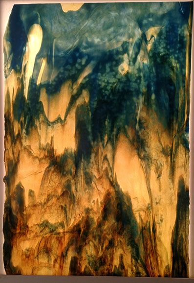 Silver, Yel, Blu w/ Orange & Brn Highlights Stipple - Stained Glass Express 