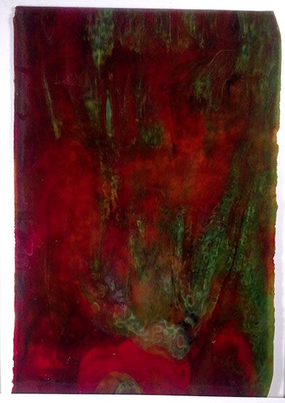 Silver Yellow Ice, Red and Green Stipple - Stained Glass Express 