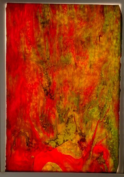 Silver Yellow Ice, Red and Green Stipple - Stained Glass Express 
