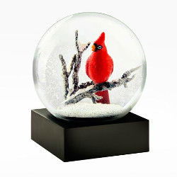 Singing Cardinal Snow Globe - Stained Glass Express 
