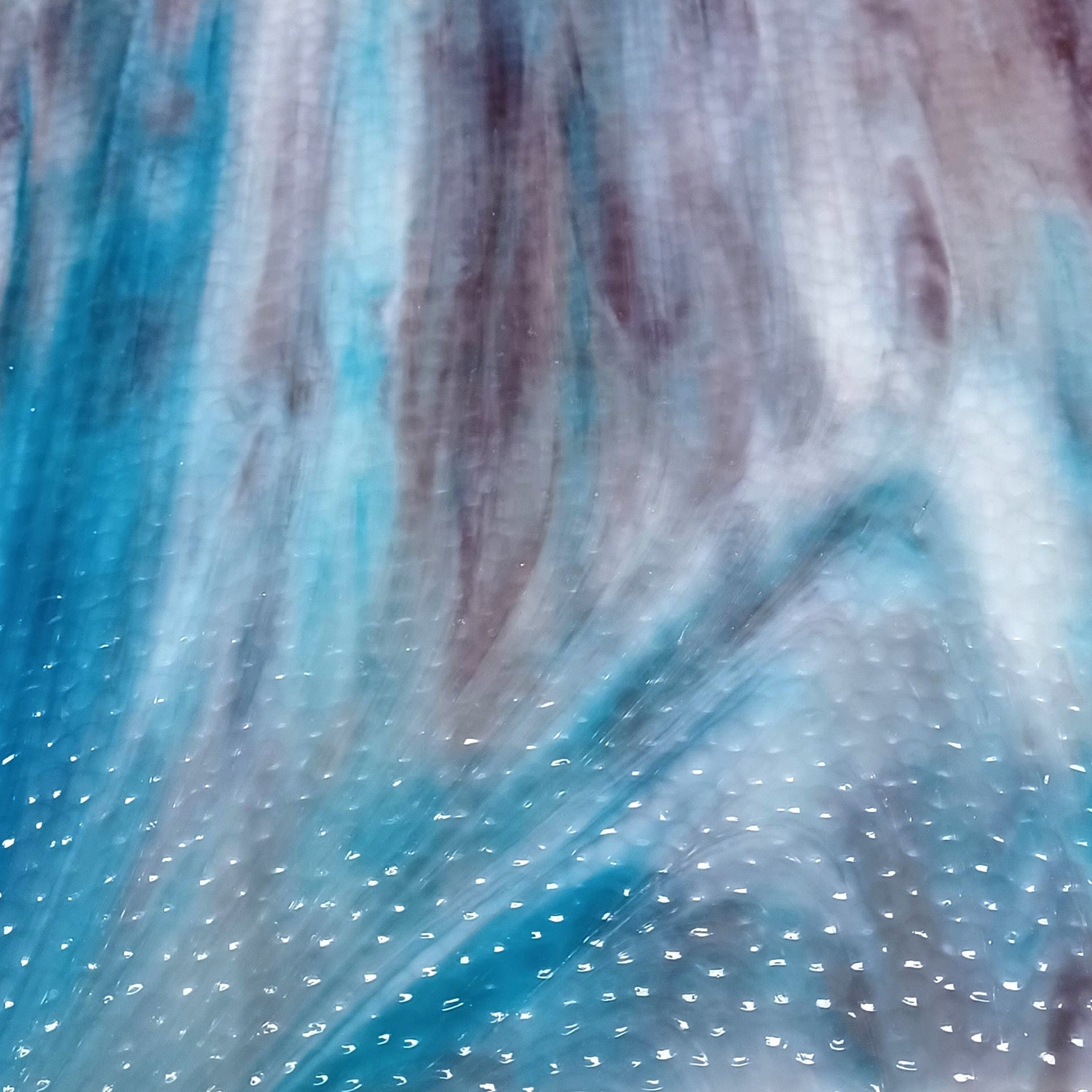 Sky Blue, Medium Purple and White Opal Hammered