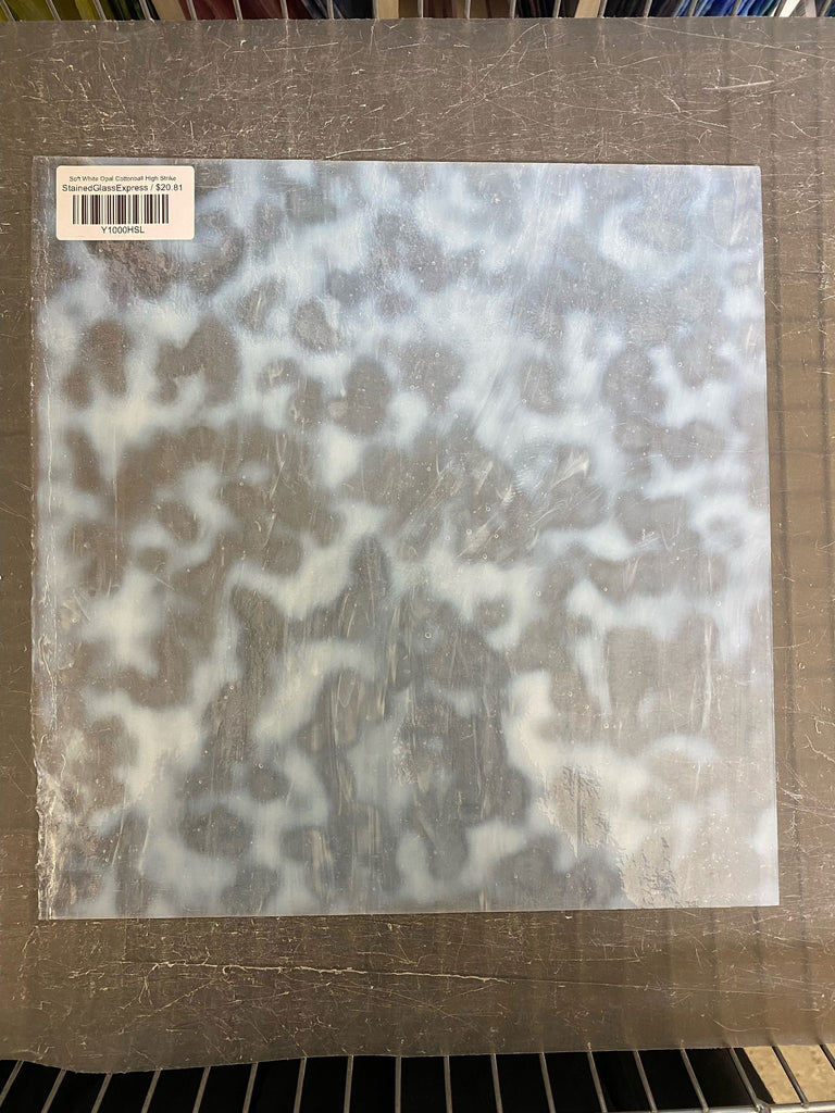Soft White Opal Cottonball High Strike - Stained Glass Express 