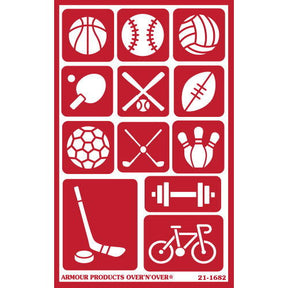 Sports Stencil Over 'N Over - Stained Glass Express 
