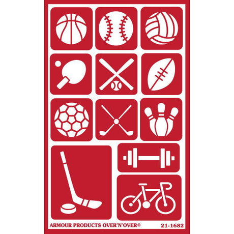 Sports Stencil Over 'N Over - Stained Glass Express 