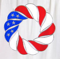 Stained Glass Flag Wreath - Stained Glass Express 