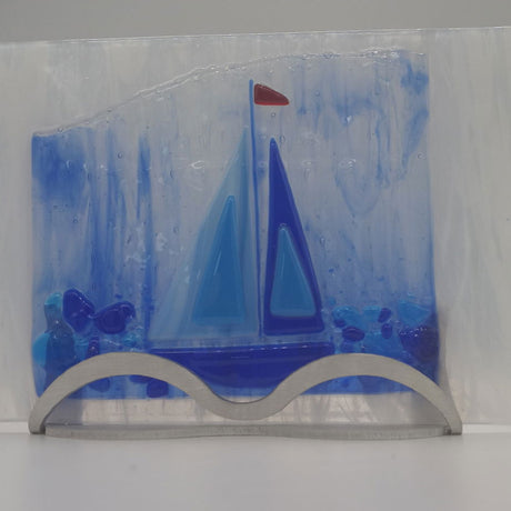 Stand Brushed Aluminum Wave - Stained Glass Express 