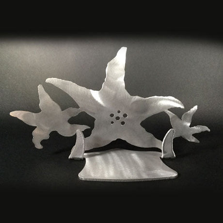 Starfish Brushed Aluminum Art Stand