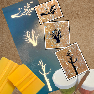 Stencil Branches Simple-Bitty Screen-Printing - Stained Glass Express 