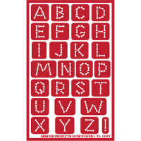 Stencil Over N Over Alphabet Bones - Stained Glass Express 