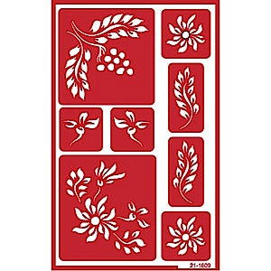 Stencil Over N Over Berries & Leaves - Stained Glass Express 