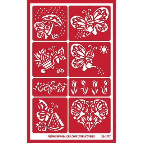 Stencil Over N Over Butterfly Garden - Stained Glass Express 