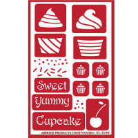 Stencil Over N Over Cupcake - Stained Glass Express 