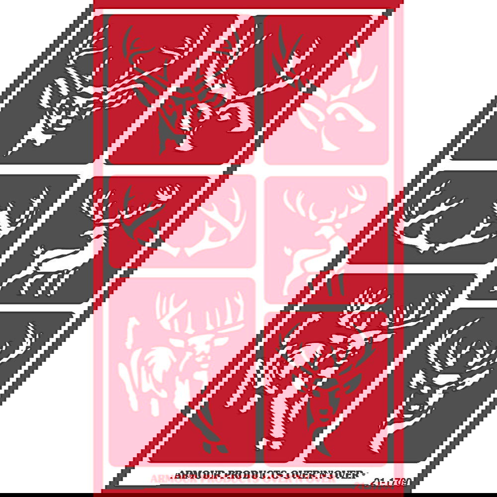 Stencil Over N Over Deer - Stained Glass Express 