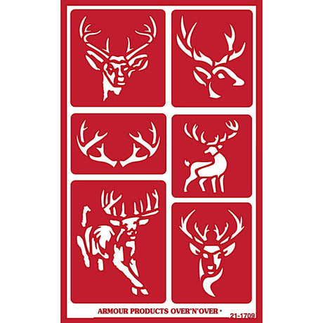 Stencil Over N Over Deer - Stained Glass Express 