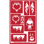 Stencil Over N Over Flames - Stained Glass Express 