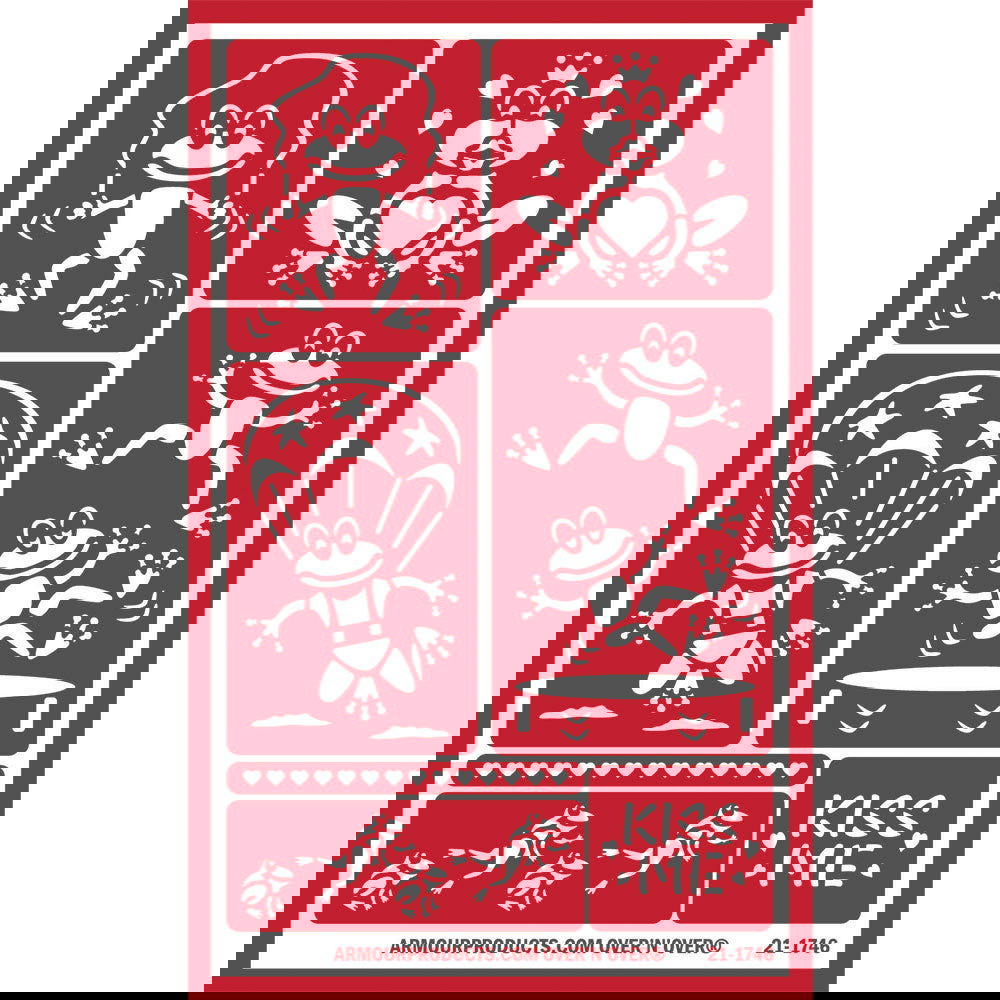 Stencil Over N Over Fun Frogs - Stained Glass Express 