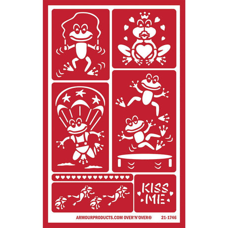 Stencil Over N Over Fun Frogs - Stained Glass Express 