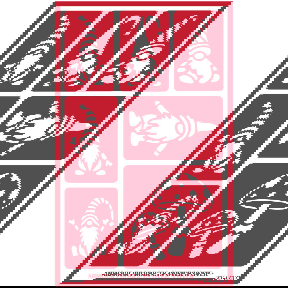 Stencil Over N Over Gnomes - Stained Glass Express 