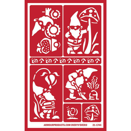 Stencil Over N Over Gnomes 2 - Stained Glass Express 
