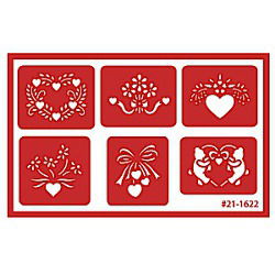 Stencil Over N Over Hearts Assorted - Stained Glass Express 
