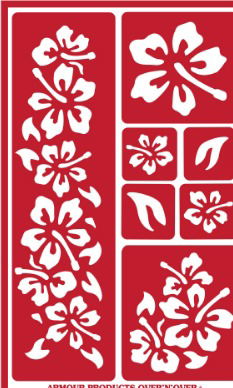 Stencil Over N Over Hibiscus - Stained Glass Express 